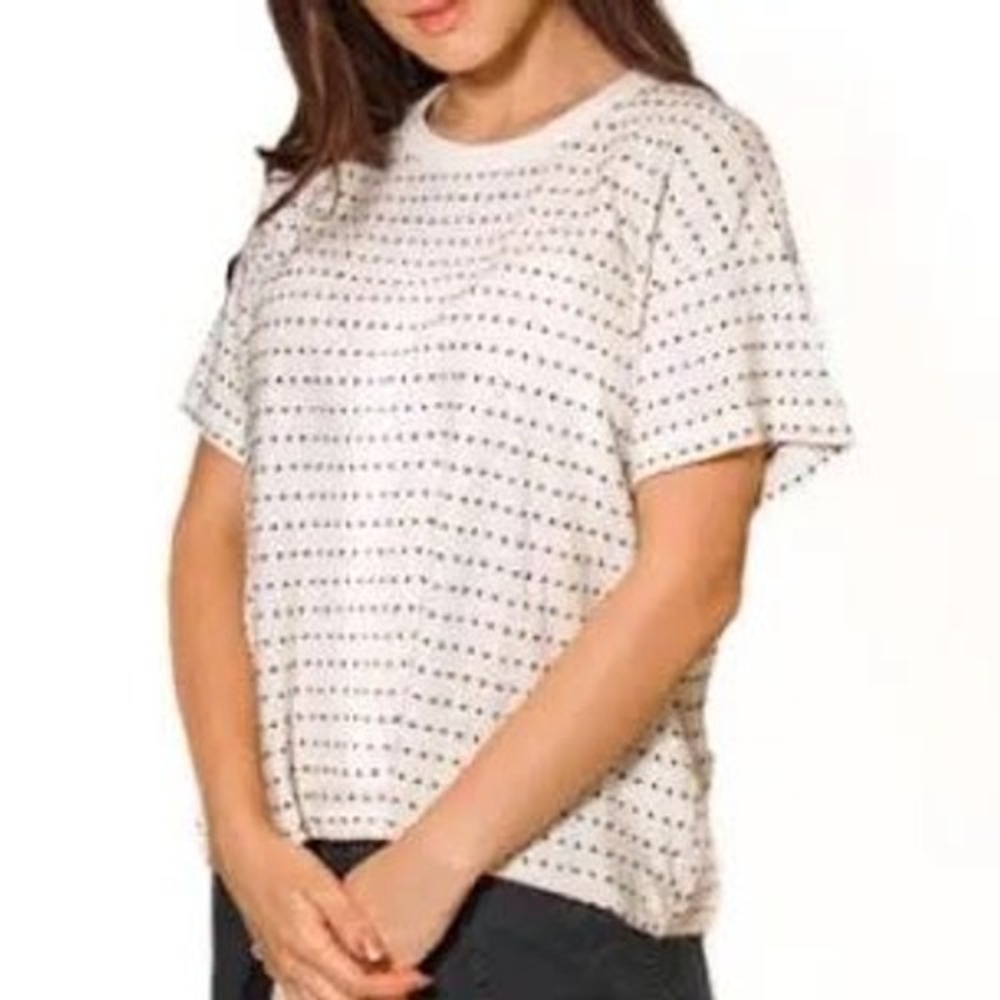 The Great. The Swiss dot cropped tee off white & black womens‎ size 2 medium